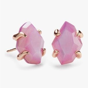 Kendra Scott Inaiyah Lilac Mother of Pearl Rose Gold Stud Earrings